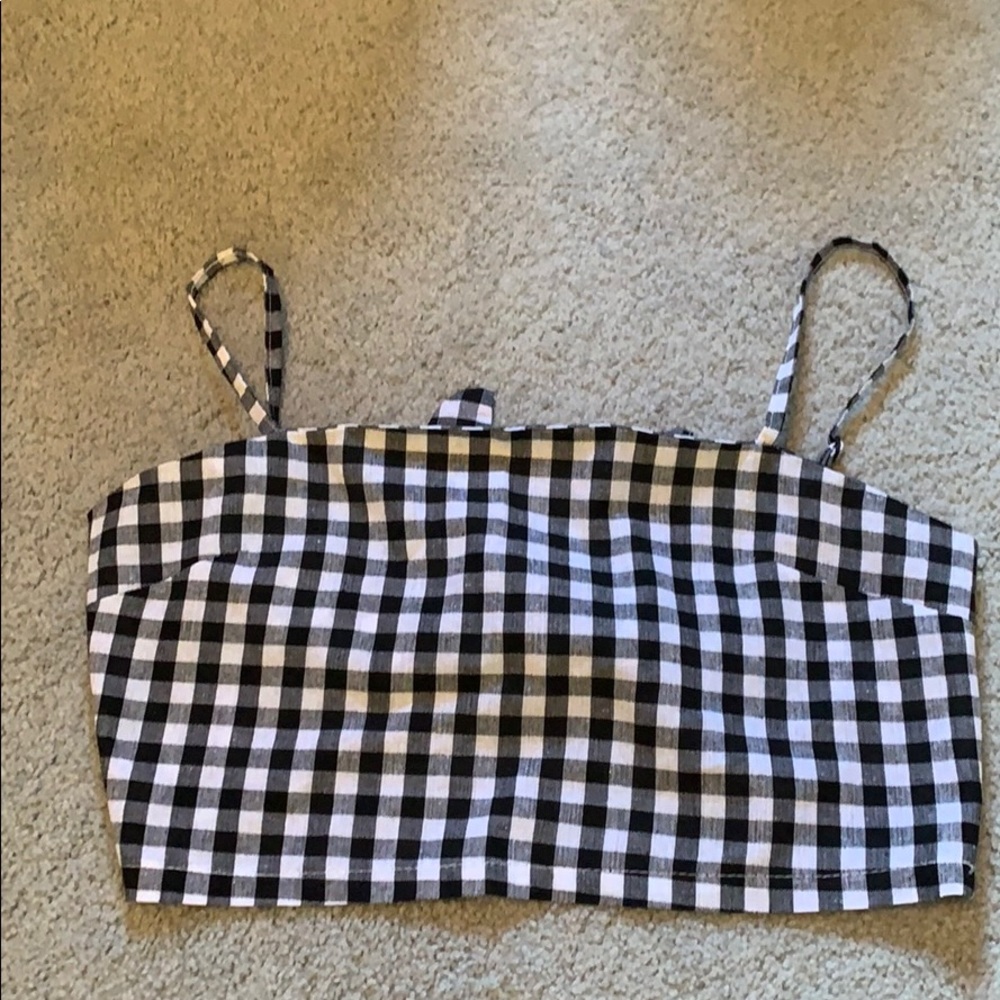 Gingham print crop top